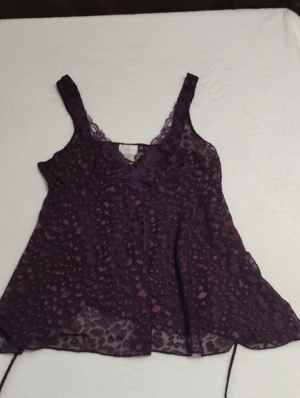 Expressions Deep Purple Lace-Trim Camisole